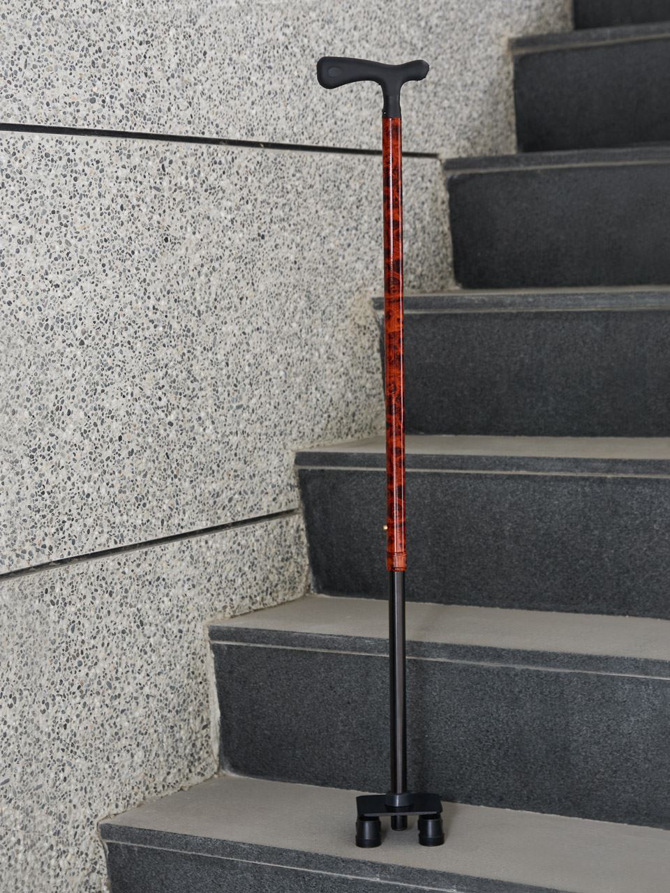 The mini quad cane makes travelling up and down steps a breeze​​​​​​​
