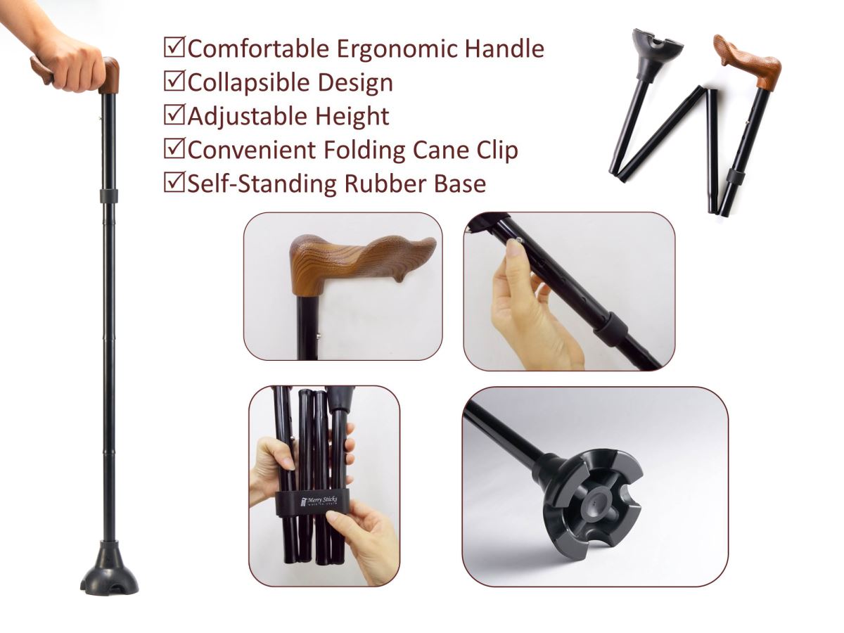 Includes convenient folding cane clip